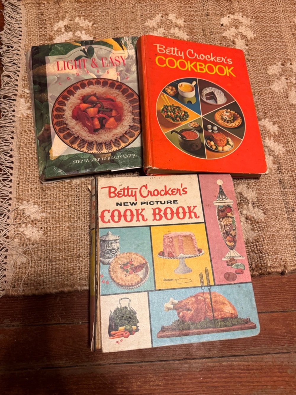Vintage Betty Crocker Cookbook Bundle + Light & Easy Cookbooks bundle of 3